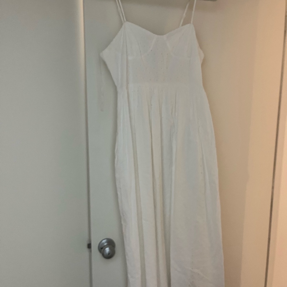 White textured summer dress